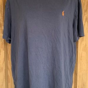 💚3/$25 Polo by Ralph Lauren Men's Navy Tee with Orange Logo size large